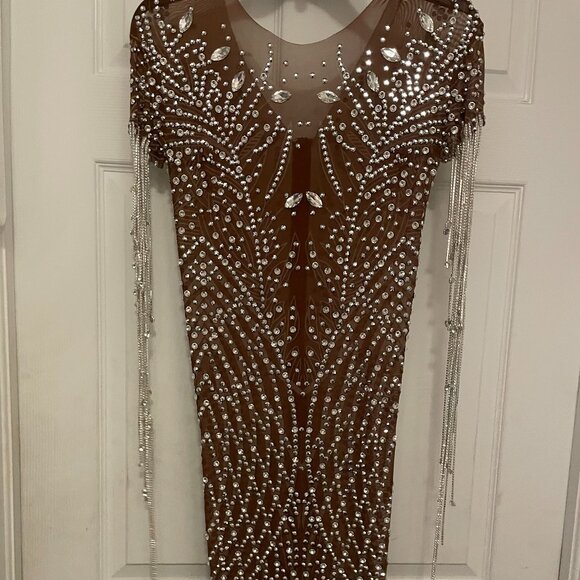 Showstopper-Alglist ‘Essence’ Rhinestone Mesh Dress | One Size | Worn Once - Picture 1 of 5